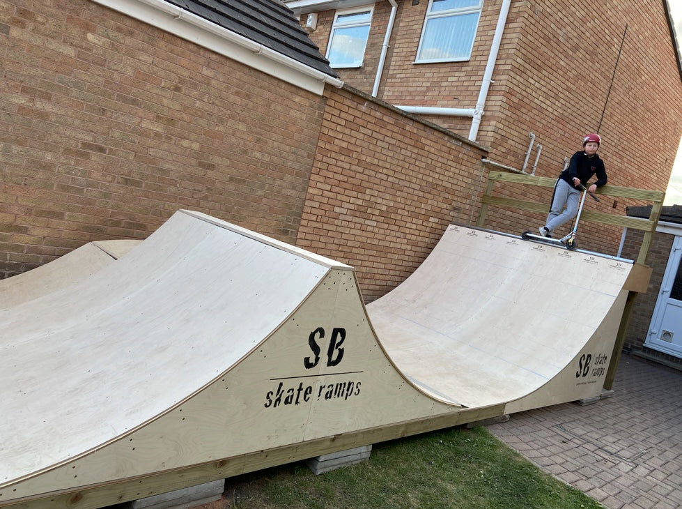 Scootering Ramp Scooter jump ramp - 5’ & 6’H x 8’W x 30’L – SB Skate Ramps