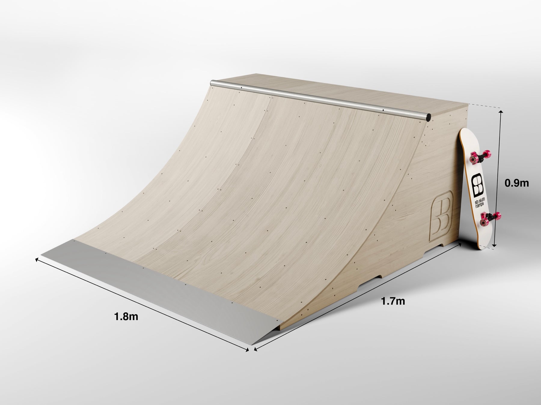 Quarter Ramp Quarter Pipe - 3’ High x 6’ Wide – SB Skate Ramps