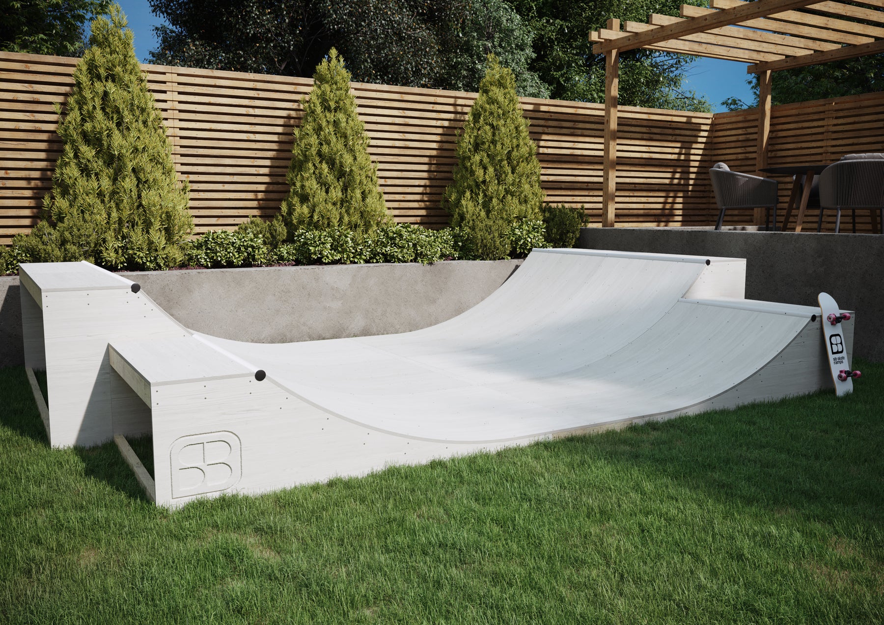 Classic Max Half Pipe - 2’ & 3’H x 12’W x 20’L – SB Skate Ramps